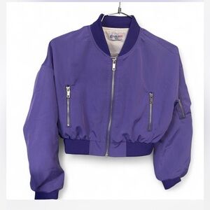 Cropped Purple Bomber Jacket for Kids - Unknown Brand